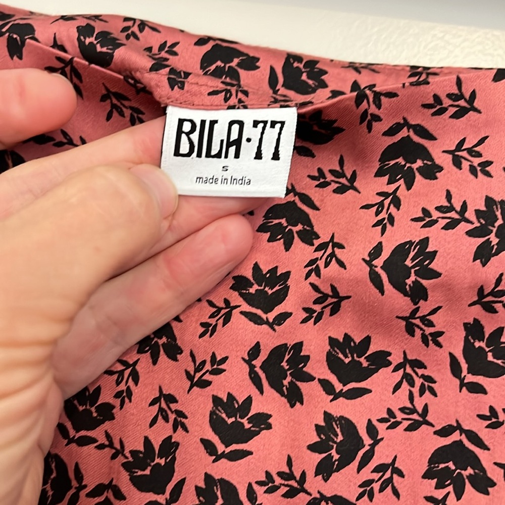 Bila 77 Classic A-Line Skirt Peach Skirt Side Slit Salmon and Black Sexy Midi - Picture 4 of 12